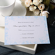 personaliseren bruiloft reactie cards - blauwe bloemen (set van 50)