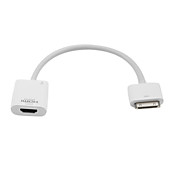 30 pin conector para Base Dock a 1080p adaptador HDMI para el iPhone 4, 4s, el nuevo iPad y iPad 2 (20 cm, blanco)