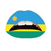 10 piezas de Ruanda, el labio temporaty pegatina tatuaje
