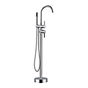 Floor Standing Tub Faucet with Hand Shower - Chrome Finish