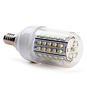 e14 66x3528 SMD 3.5W 430lm 2800-3200K bianco caldo di mais lampadina led (220-240v)