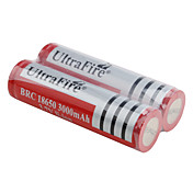 Batterie ricaricabili UltraFire Li-ion BRC 18650 3.7V 3000mAh, pacco da 2 - Rosso