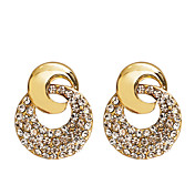 doble círculo pendientes de patrones de moda (colores surtidos)