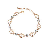 Austrian Crystal With Real Platinum Plated Anti-Allergy Ladies Bracelet Our Hearts Together (More Colors)