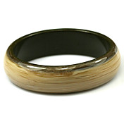 Ladies' Resin Round Bangles Classic Bracelet With Dark Wood Veins