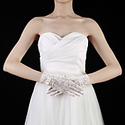 Cotton / Lace Fingertips Wrist Length Bridal Gloves (More Colors)