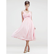 ALESSA - Vestido de Fiesta de boda o de Dama de honor de Gasa