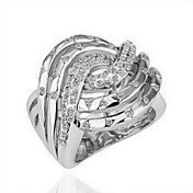 superbe strass or 18k anneau de mode entrelacé