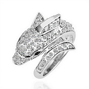 Gorgeous Rhinestone 18K Gold Dolphins Fashion Ring
