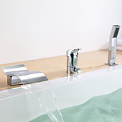 Waterfall Widespread Bathtub Faucet with Hand Shower