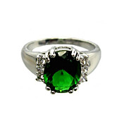 Luxurious Cubic Zirconia Platinum Plated Oval Shape Fashion Ring (More Colors)