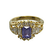 18K Gold Plated & Great Royal Cubic Zirconia Ladie's Fashion Ring(More Colors)