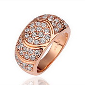 Gorgeous Rhinestone 18K Gold Plate Wave Fashion Ring