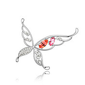 Fashion Platinum Plated And Crystal Butterfly Brooch (More Colors)