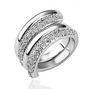 superbe strass 18k plaqué or sillonnent la mode anneau