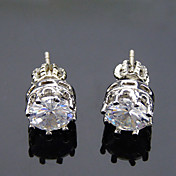 mote klar cubic zirkonia i legering øredobber