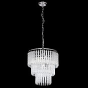 moderne kristallen hanglampen met 4 lampen verchroomd