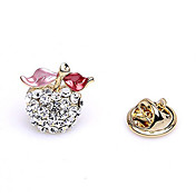 Gorgeous Alloy With Rhinestones Apple Brooch