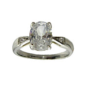 Fashion 18K Gold Plated Oval Cubic Zirconia Party Ring(More Colors)