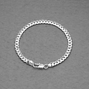 Fashion Silver Plated 5mm Flate Unisex Bracelet
