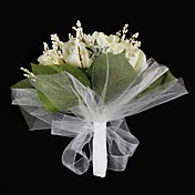 satin / tulle bouquet rond mariage forme