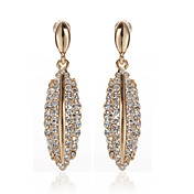 Banhados a ouro 18k originais e elegantes brincos strass forma clara