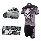 Cycling BIB Suits with Cap and Arm Warmers(Gray and Black)