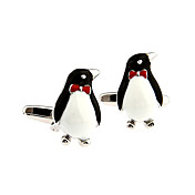 abotoaduras padrão Penguin (preto e branco)
