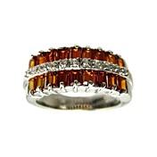 Three Layers Red Cubic Zirconia Fashion Ring