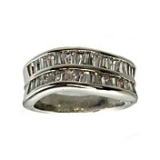 Geometric Two Layer Cubic Zirconia Fashion Ring