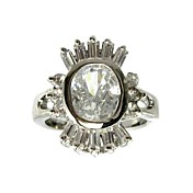 Gorgeous Cubic Zirconia Platinum Plated Big Round Shape Ring