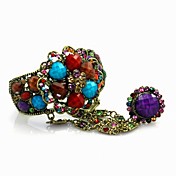 Damen Retro-Legierung mit Strass-Armbänder & Manschetten Armband (weitere Farben)