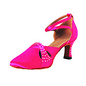 satinato donne personalizzate donna cinturino alla caviglia latin / scarpe da ballo sala da ballo con strass (più colori)