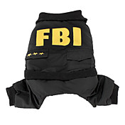 Colete com Calças para Cachorros - Agente FBI (XS-XL, Preto)