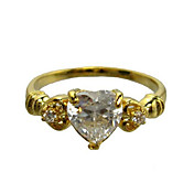 øverste niveau hjerte cubic zirocnia mode ring (flere farver)