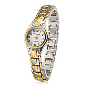 Reloj Pulsera Quartz Análogo de Gala en Aleación Metálica Dorada y Plateada