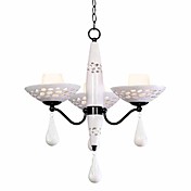 lampadari artistici in ceramica con 3 lampade di design maglia bianca