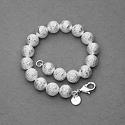 moda argento opaco lucido perline braccialetto unisex