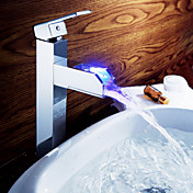 Sprinkle® - cambio di colore ha portato rubinetto lavabo bagno waterall (alto) con pop-up rifiuti