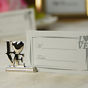 Silver LOVE Place Card Holders (set of 4)