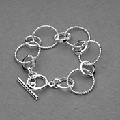 Beautiful Silver Plated Big Circle Unisex Bracelet