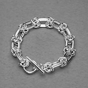 Beautiful Silver Plated Three Multi Rings Chain Women's Bracelet