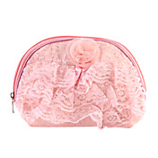 Elegant Fabric Special Occasion Cosmetic Bag With Lace Flower