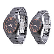 Coppia stile ceramica analogico al quarzo orologio da polso (nero)