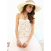 Gorgeous Cotton With Printing Strapless Front Busk Closure Corsets Shapewear