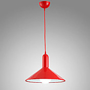 60W Artistic Aluminum Pendant Light with 1 Light in Red