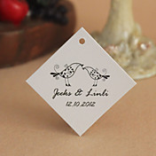Personalized Rhombus Favor Tag - Black Love Birds (Set of 30)