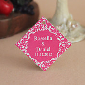 gepersonaliseerde ruit voor tag - roze romantiek (set van 30)