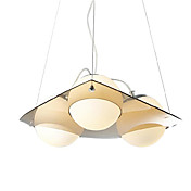 Comtemporary 3 - Light Pendelleuchten in White Glass Shades