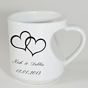 tasses personnalisées avec poignée en forme de coeur - embrassant coeur